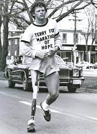 Terry Fox running his Marathon of Hope